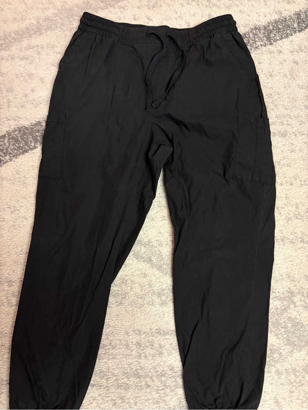 Women’s Black Drawstring Cargo Jogger Pants